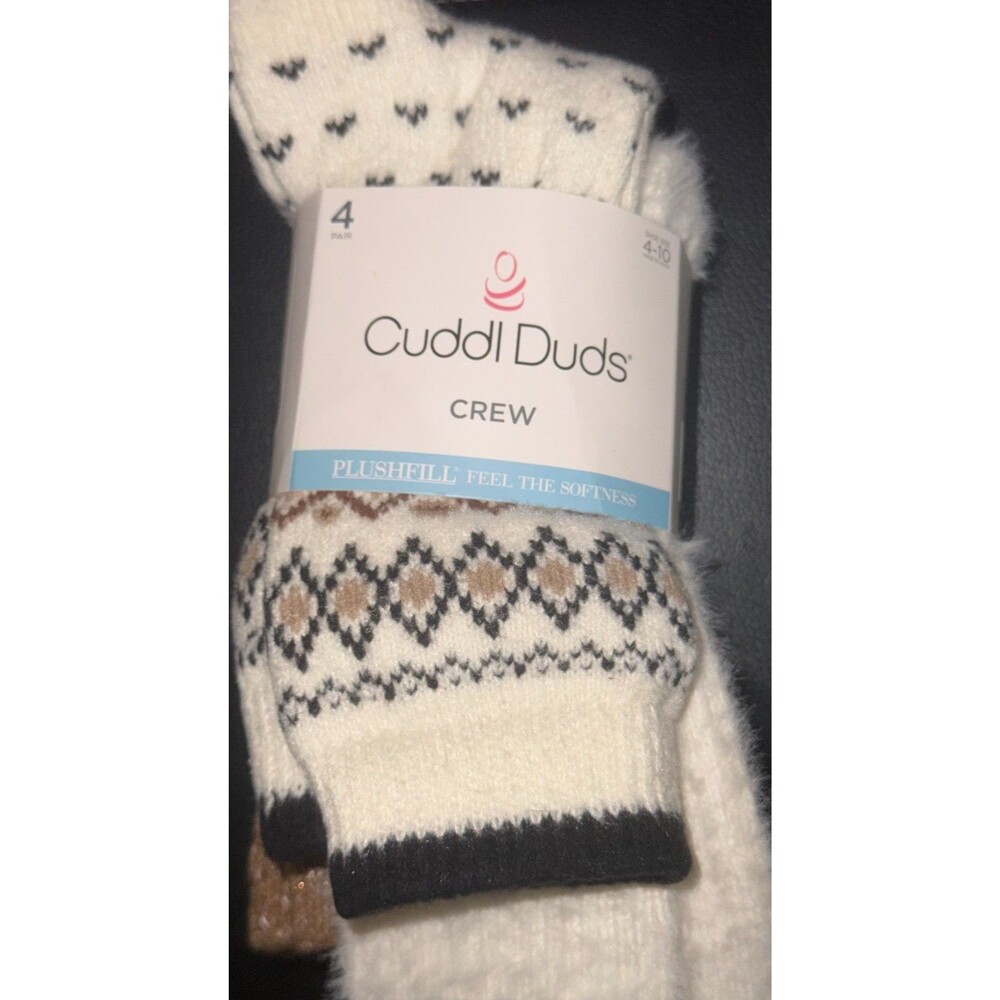 Cuddl Duds 4 Pack Cozy Boot Socks Blue Pack Winter Fall Thick Plush NWT 4-10
